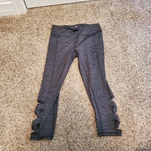 Gaiam workout capris with criss cross detail